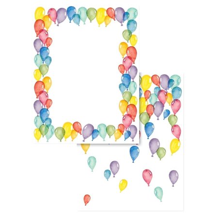 CEO Astrodesigns 2-Sided Preprinted Stationery8.5 x 11 in. Watercolor Balloons100 Sheets CE521463